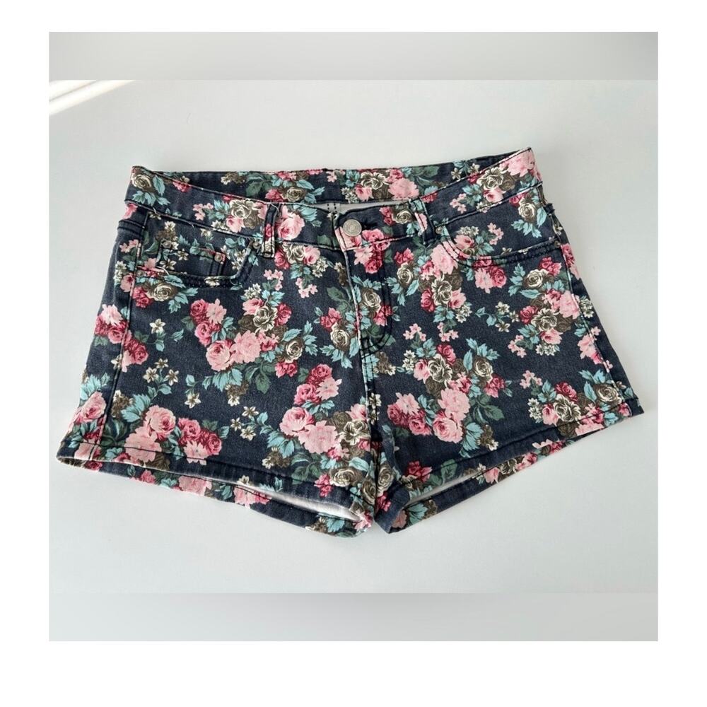 Women’s Denim Shorts, Floral Print, Size XS-S